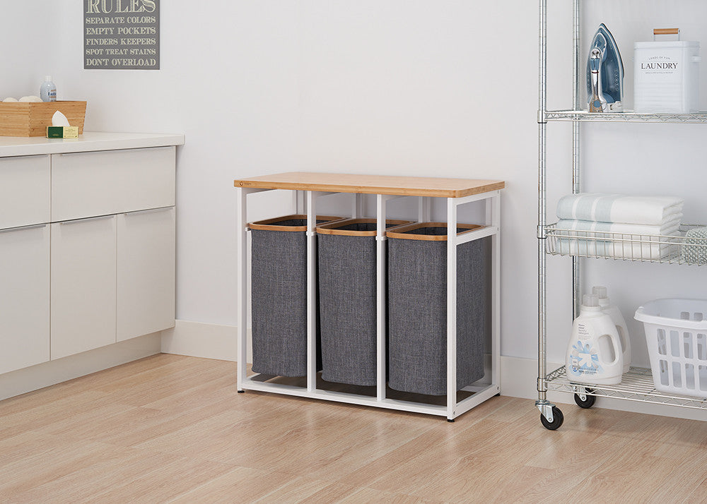 TRINITY EcoStorage® | Bamboo Laundry Station | White – TRINITY