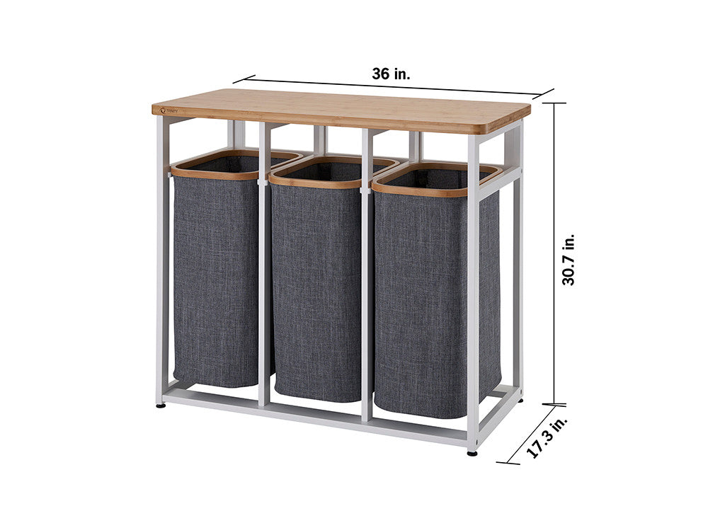 TRINITY® EcoStorage® | Bamboo Laundry Station | White – TRINITY