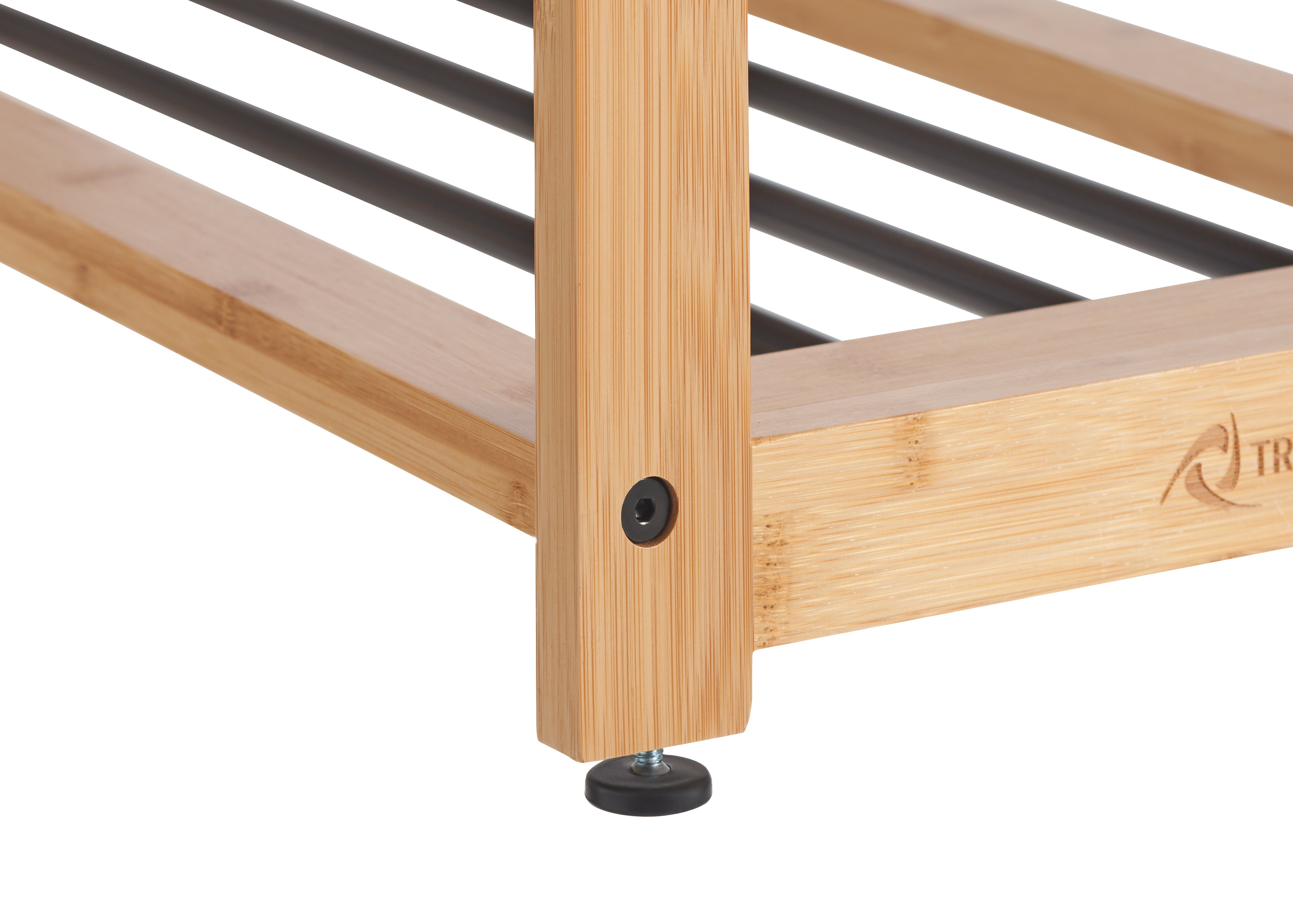 TRINITY® EcoStorage® | 3-Tier Bamboo & Metal Shoe Bench | Dark