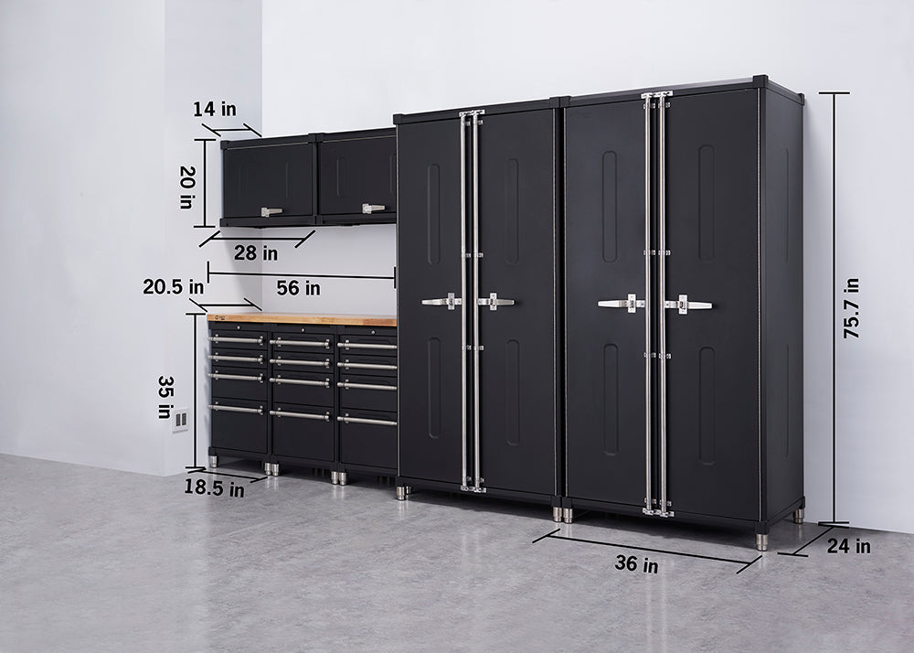 TRINITY PRO 8-Piece Garage Cabinet Drawer Set, Black – TRINITY