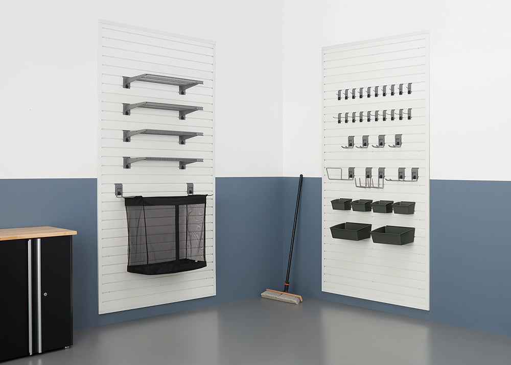 TRINITY® | 64 Sq Ft Modular Slatwall | 40-Piece Accessory Ultimate