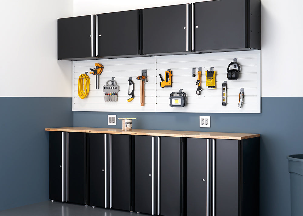 TRINITY | 16 Sq Ft Modular Slatwall | 13-Piece Accessory Starter