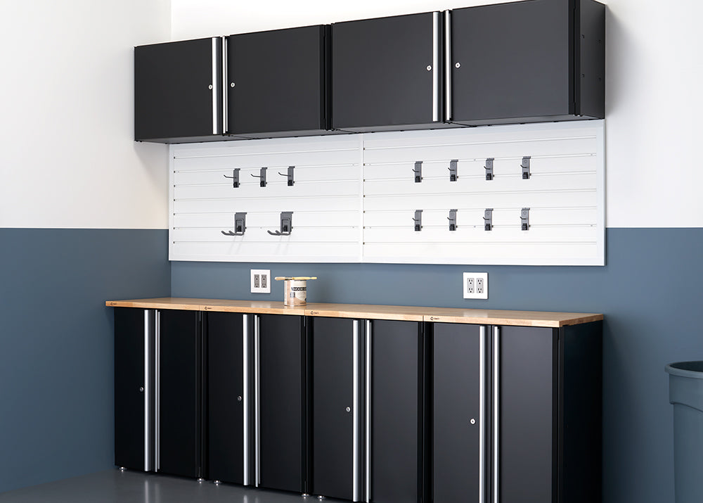 TRINITY | 16 Sq Ft Modular Slatwall | 13-Piece Accessory Starter