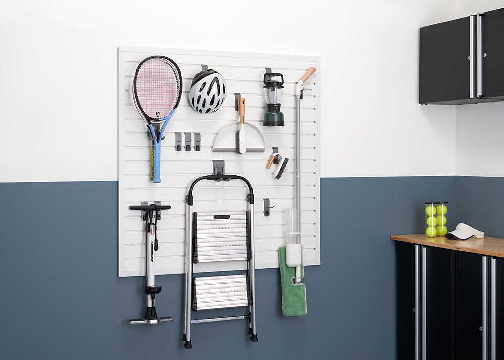 TRINITY® | 16 Sq Ft Modular Slatwall | 13-Piece Accessory Starter