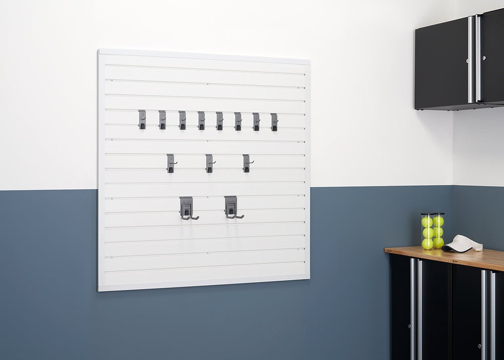 TRINITY® | 16 Sq Ft Modular Slatwall | 13-Piece Accessory Starter