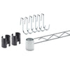 A sidebar with 6 hooks and  couple of black rubber connector for trinity wire shelving racks.