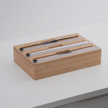 NEAT | Bamboo Kitchen Wrap & Foil Dispenser | w/ Cutter