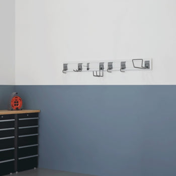 TRINITY | 7-Piece Storage Track | w/ Hooks | White