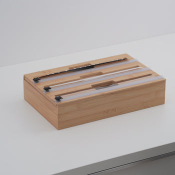 NEAT | Bamboo Kitchen Wrap & Foil Dispenser | w/ Cutter